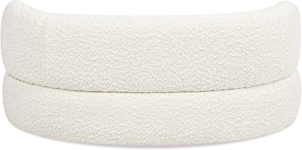 36" Boucle Pet Sofa, Dog Couch with Curved Back, Cat Bed with Foam Support for Small to Medium Pets, White