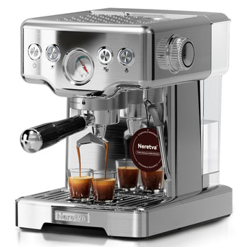 Espresso Machine, 15 Bar Espresso Coffee Machine with Visible Pressure Guage Professional Espresso Maker with Milk