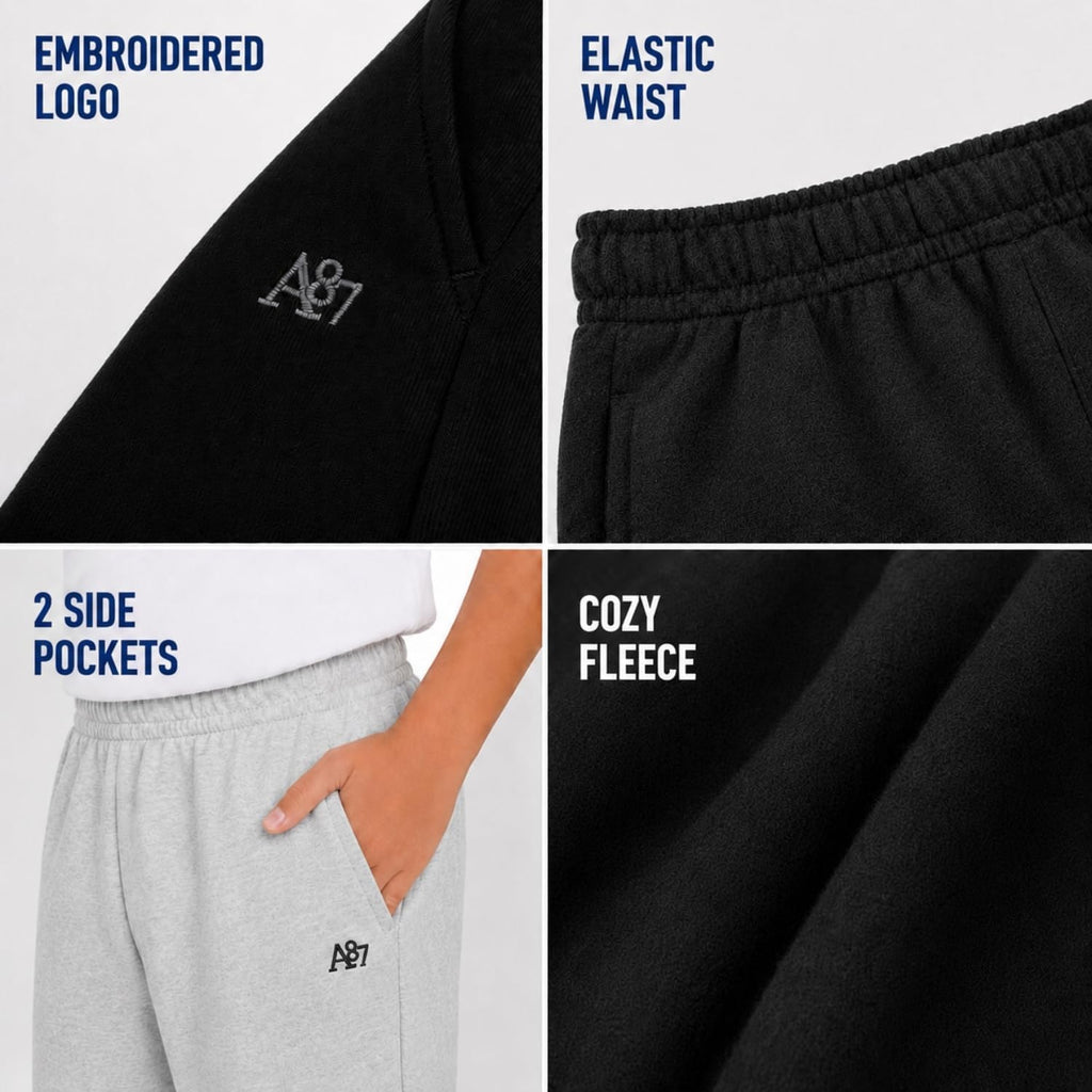 Boys Active Sweatpants 3 Pack -Athletic Joggers Pull-On Sweats