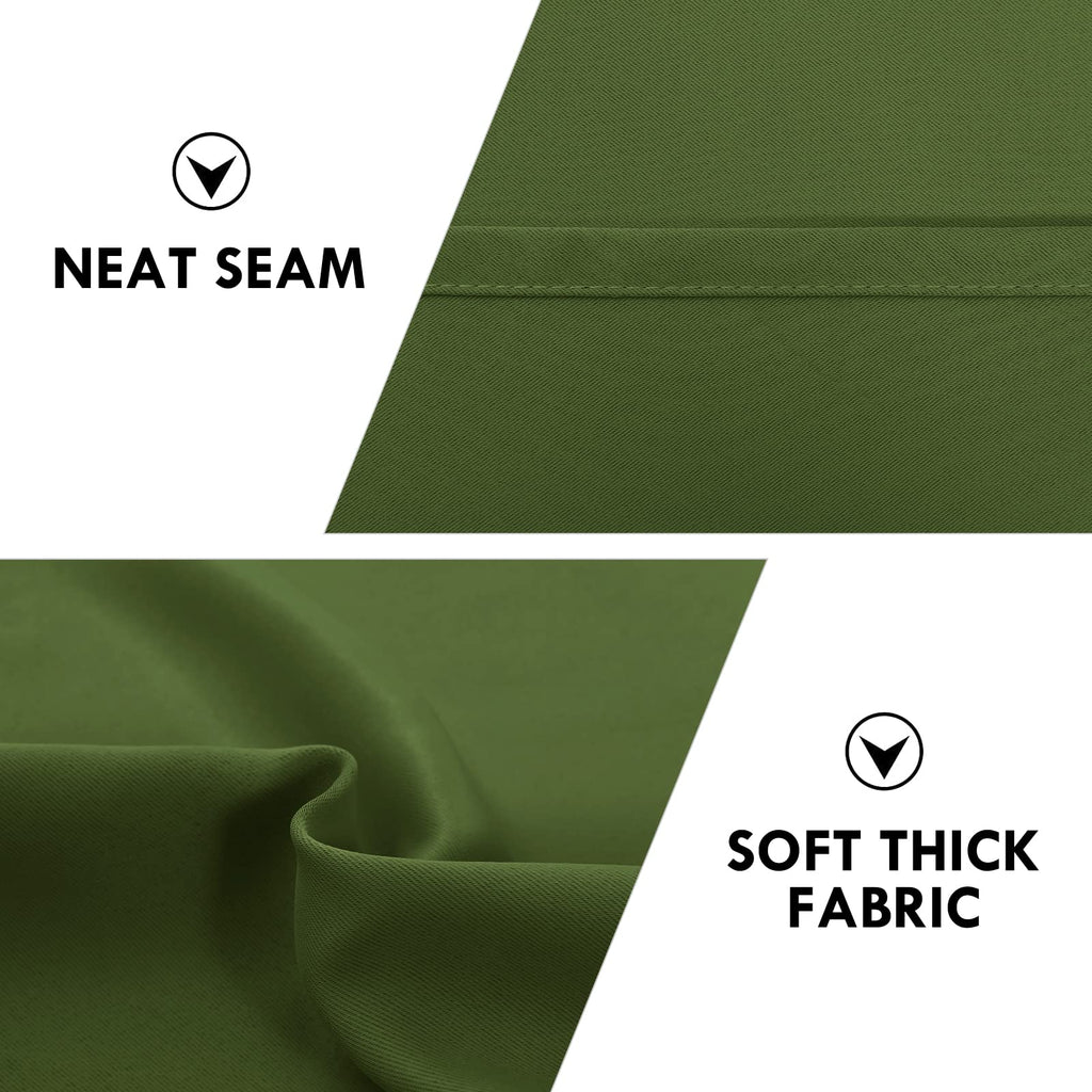 Blackout Curtains 52 x 84 Inch Long Olive Green 2 Panels