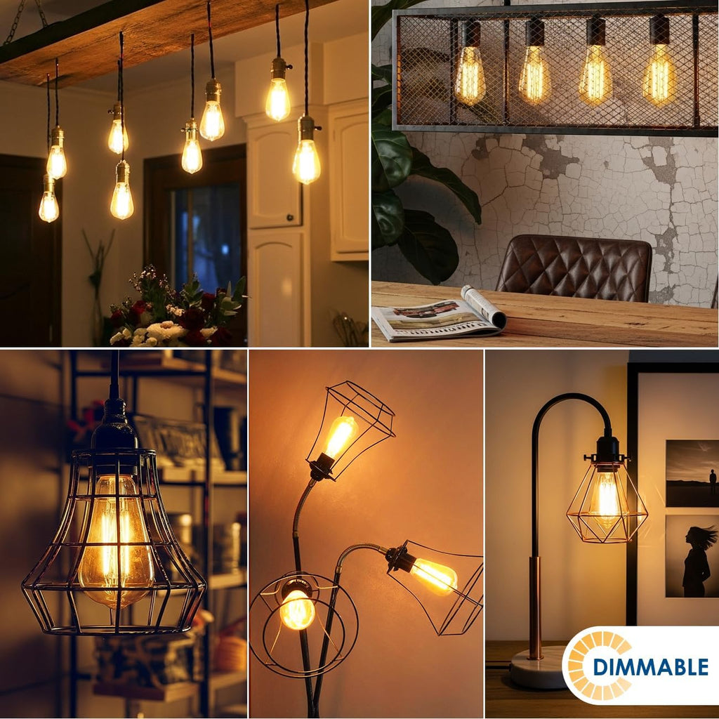 Vintage Edison LED Bulbs, 40W Equivalent, 2200K Amber Warm White