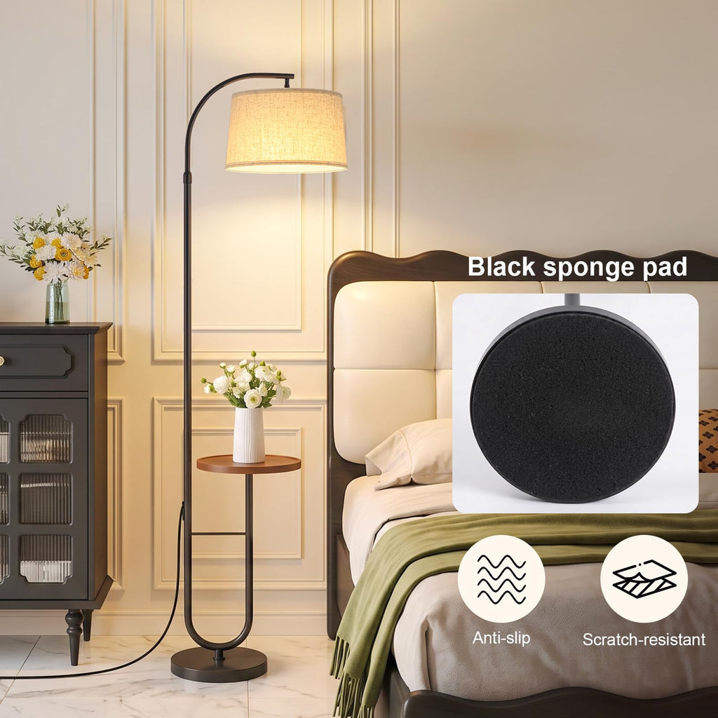 Modern Arc Floor Lamp, Adjustable Height, 3-Color Bulb