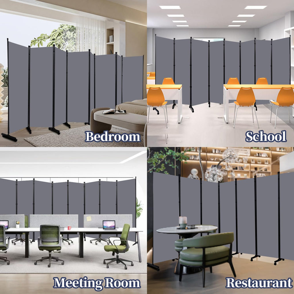 Room Divider 6 Panel-176''Wide Folding Privacy Screen, Large Partition Wall