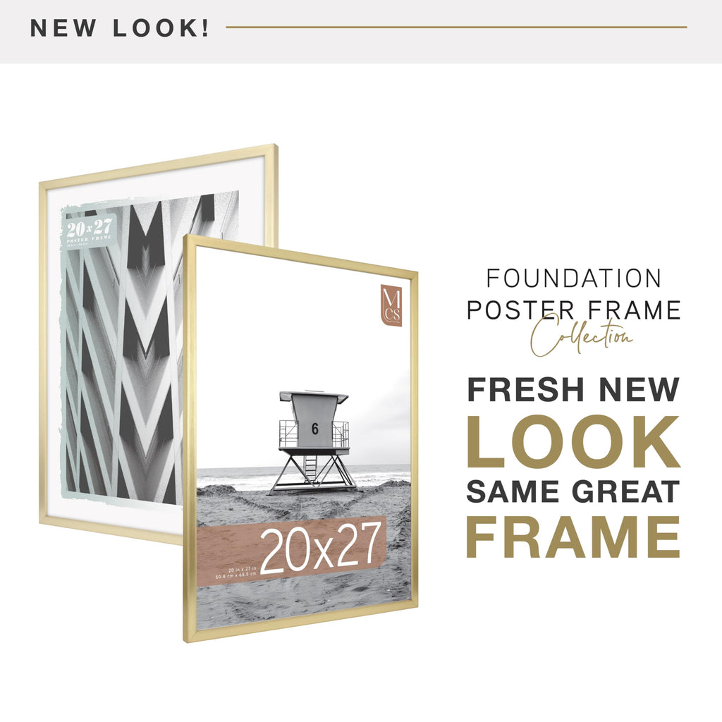 Foundation Poster Frame, 20x27, Brass Traditional
