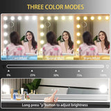 Vanity Mirror with Lights, 32 x 24 Tabletop Hollyhood Makeup Mirror, Hollywood Lighted Mirror with 18 Dimmable LED