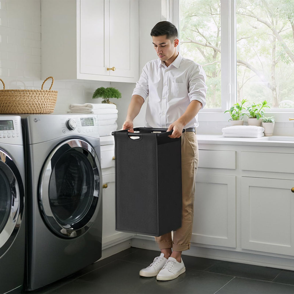 Laundry Hampers with Shelf, Laundry Basket 3 Section, 3 x 15.87 Gal