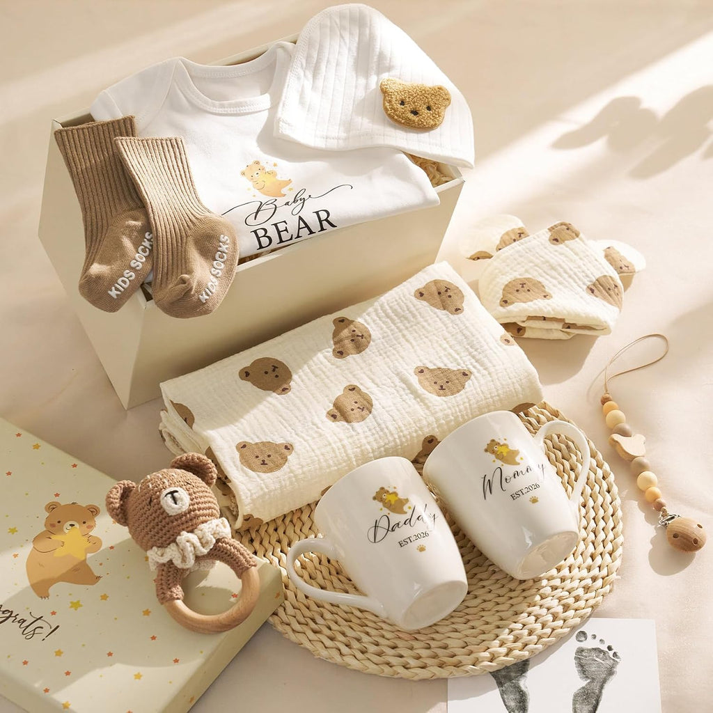 11Pcs Gender Reveal Gifts, Baby Shower Gift Baskets for Boy Girl