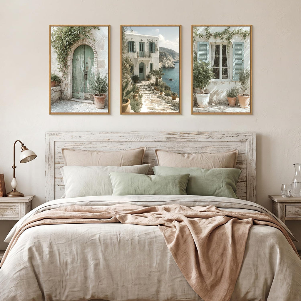 Vintage Italy City Landscape Framed Canvas Wall -24"x36"x3