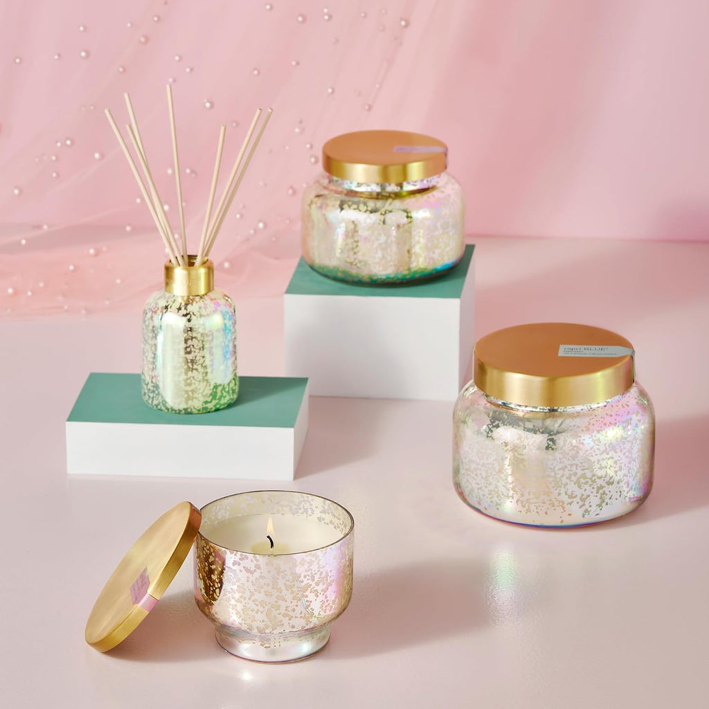 Reed Diffuser - Reed Diffuser Set Includes Scented Oil, Sticks, and Mercury Iridescent Glass Bottle - Home Decor Room