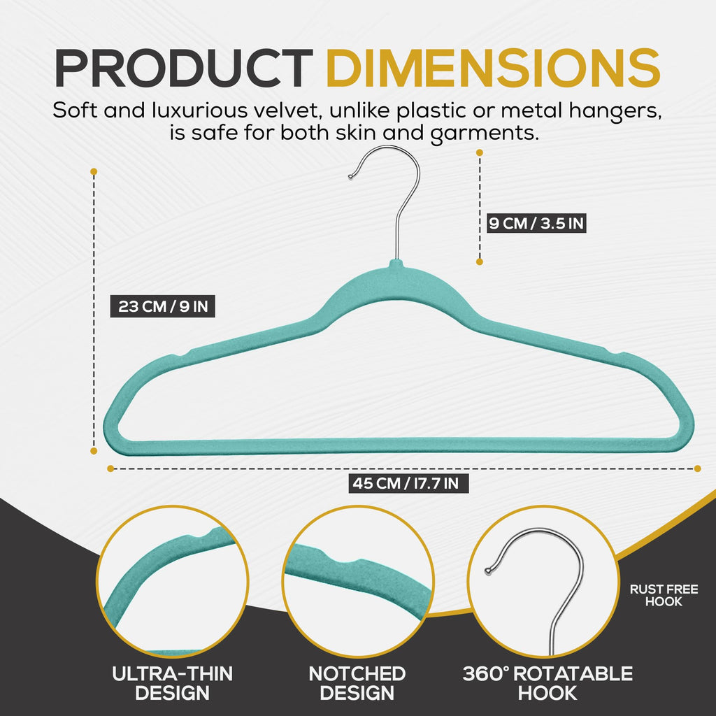 50 Pack New Premium Quality Velvet Hangers Ultra Thin Non Slip Adult Felt Space Saving Hangers for Closet Heavy Duty