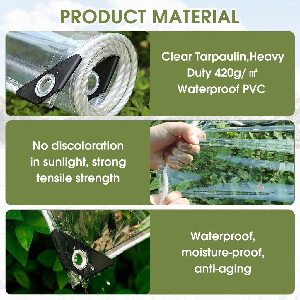 Clear Tarp with zipper door outdoor curtains vinyl Enclosure