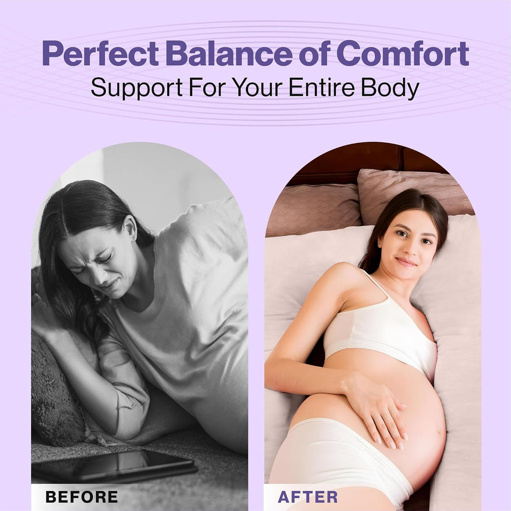 Memory Foam Pregnancy Pillow for Sleeping - U-Shaped Full Body Pregnancy Pillow - Body Pillow for Adults, Maternity