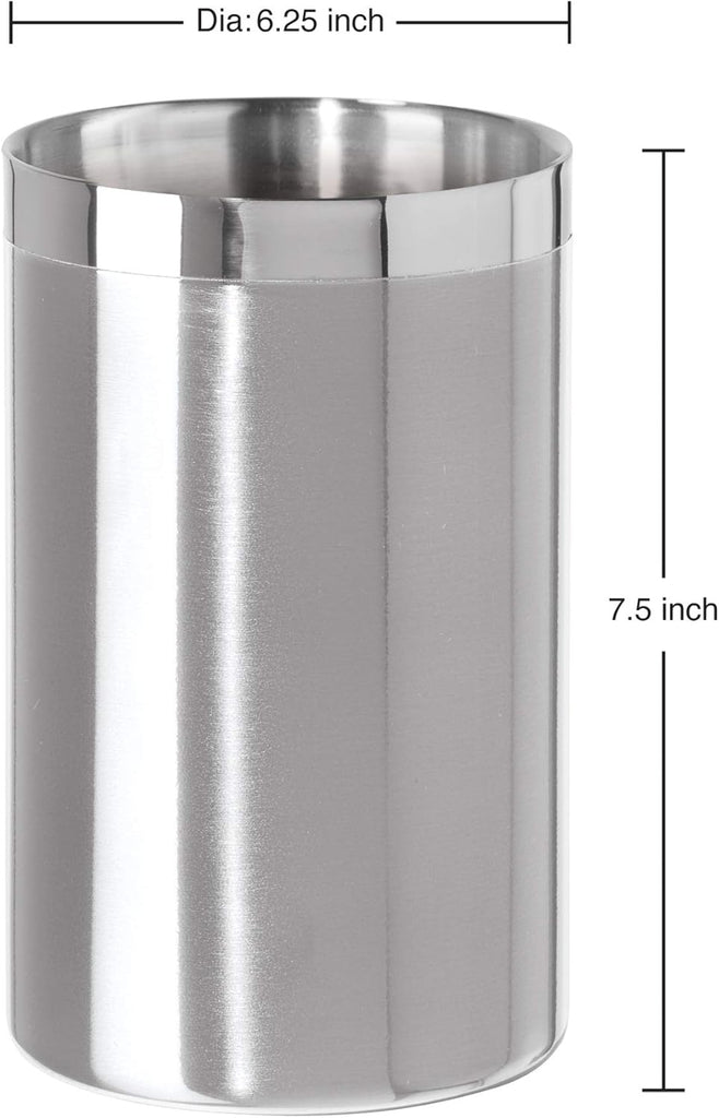 Stainless Steel Double Wall Wine Cooler - Insulated Tabletop Wine Chiller for White Wine & Champagne, Fits Most