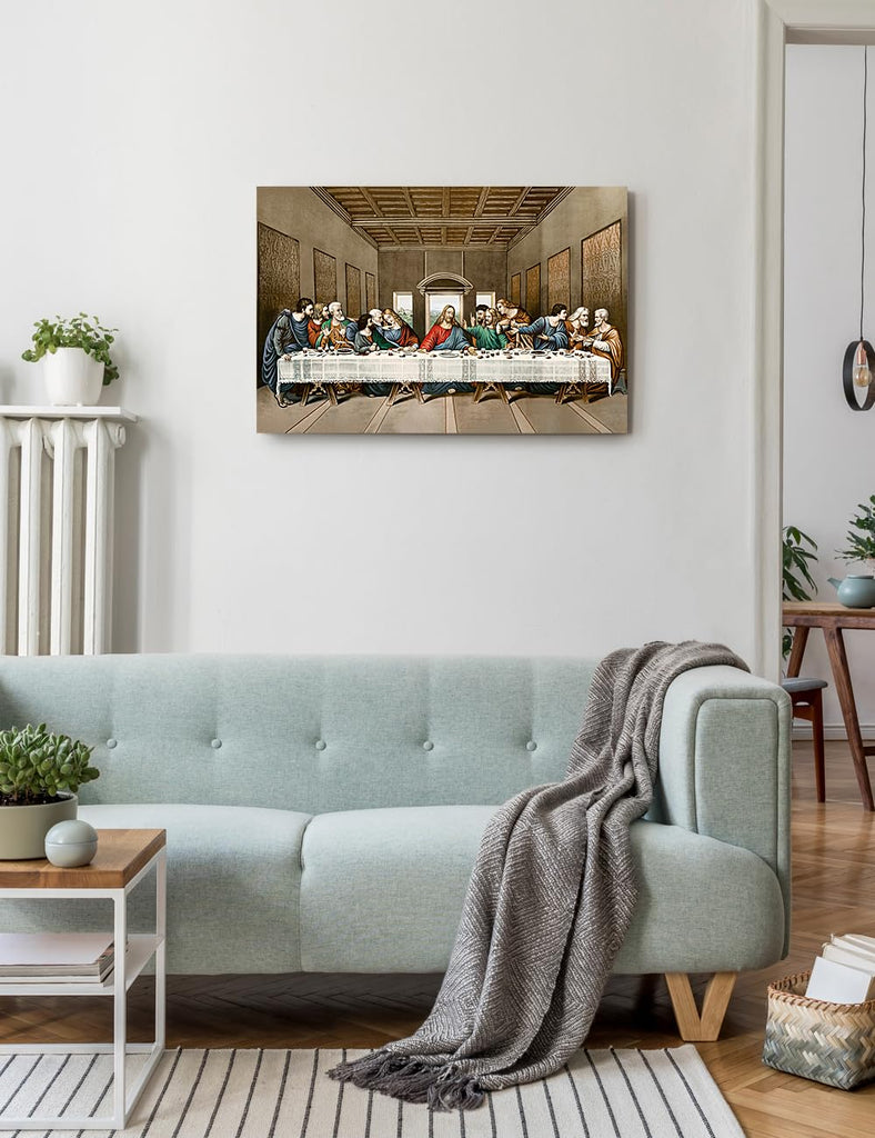Last Supper Canvas Wall Art, Leonardo da Vinci, 18x12 in