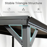 Domi 12' x 20' Lean to Gazebo, Wall Mounted Gazebos Pergola  - Image 7