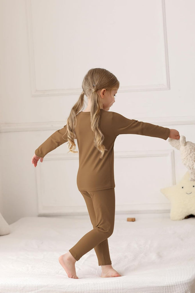 Baby Toddler Boys Girls Cotton Long Sleeve Shirt and Legging Set Kids Ribbed Basic Pant Piece for Daily Life
