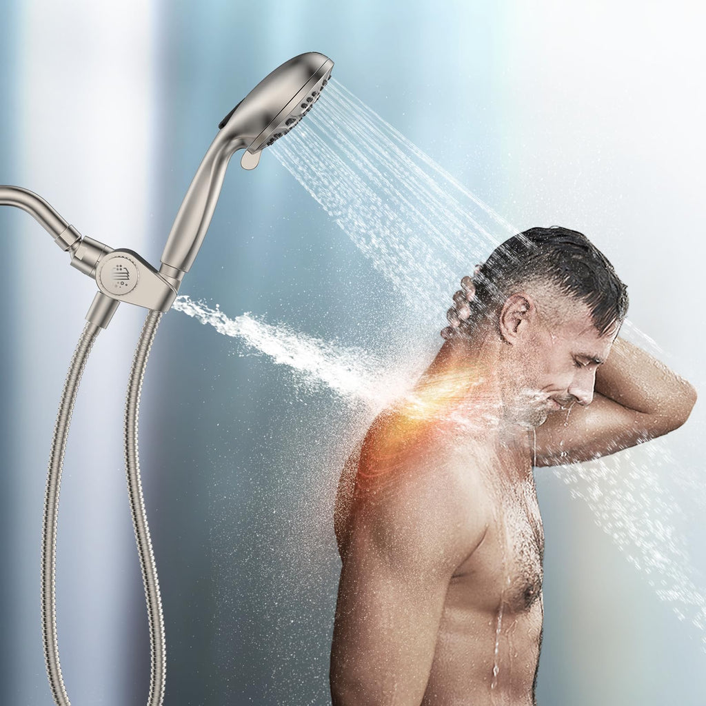 Filtered Shower Head with Handheld Combo Brushed Nickel - Dual 2-in-1 Spa System with Massage Shower Head and 10