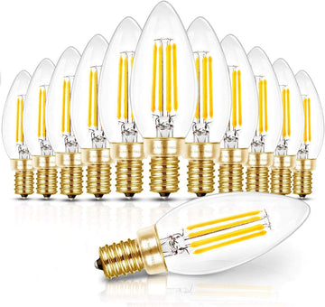 Candelabra Light Bulbs 40W Eq, 5000K Dimmable, E12 LED Bulb 12 PCS