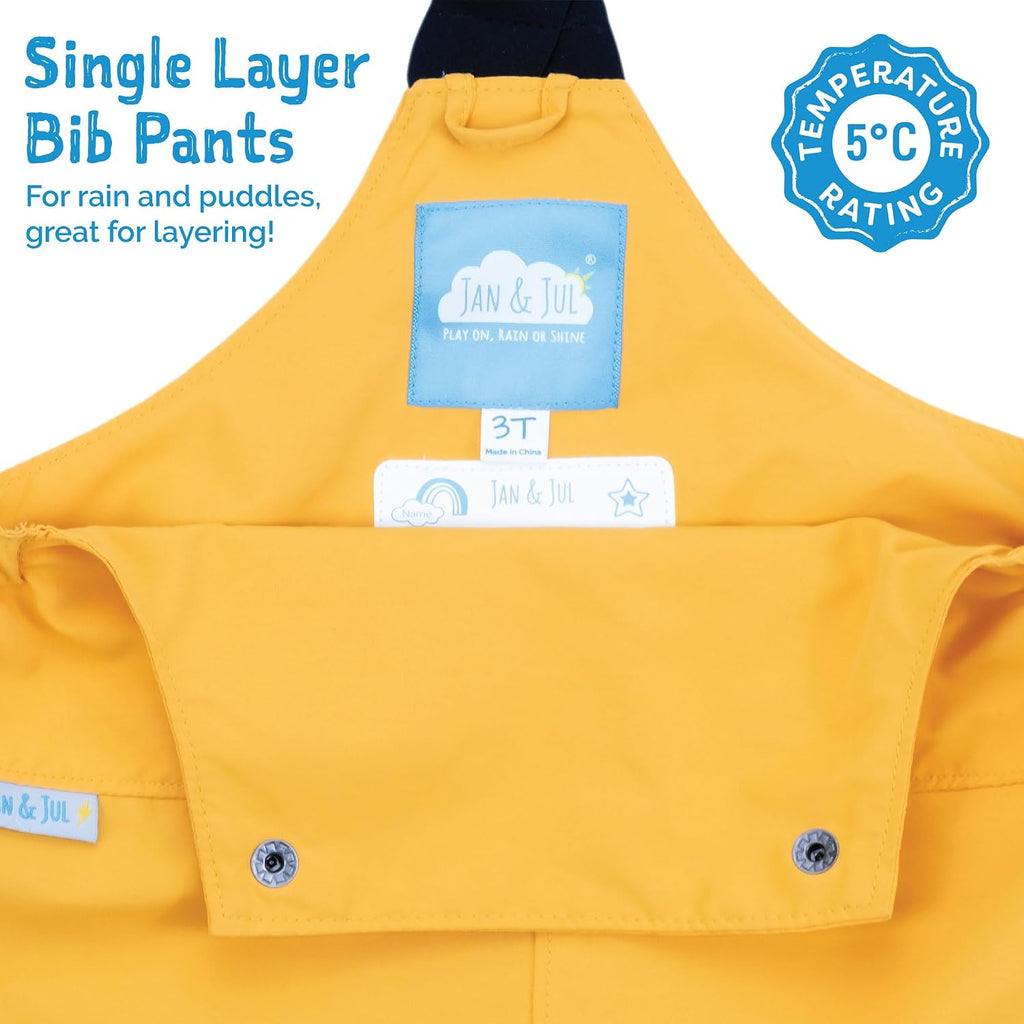 Puddle-Dry Rain Bib Pants for Toddlers