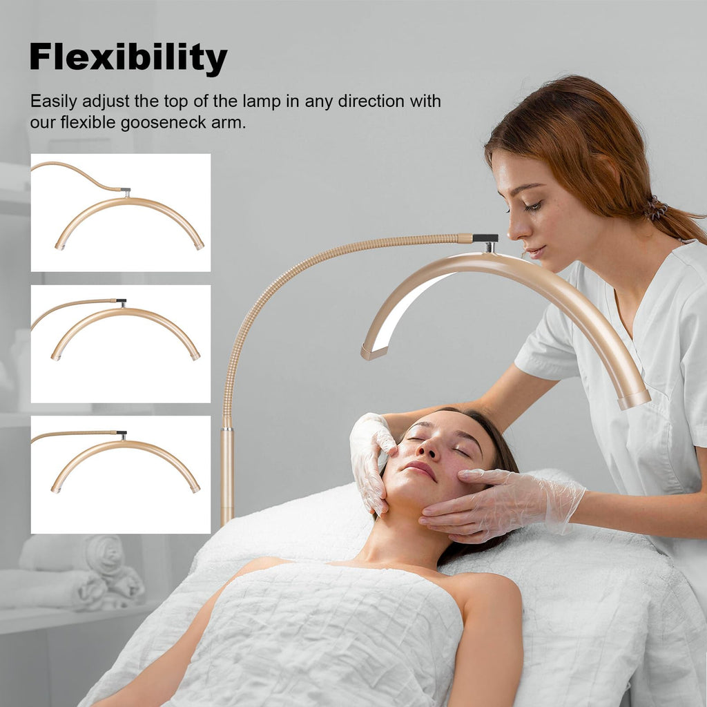Half Moon LED Floor Light - Professional Shadow-Free Lamp for Lash Techs, Estheticians & Tattoo Artists | Remote