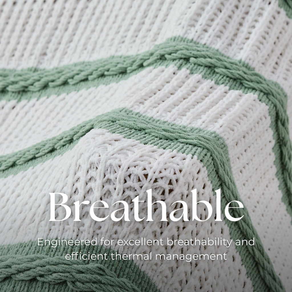 Boho Knitted Chenille Blanket with Tassels - Lightweight & Soft All-Season Throw - 3D Classic Pattern Bedroom Couch