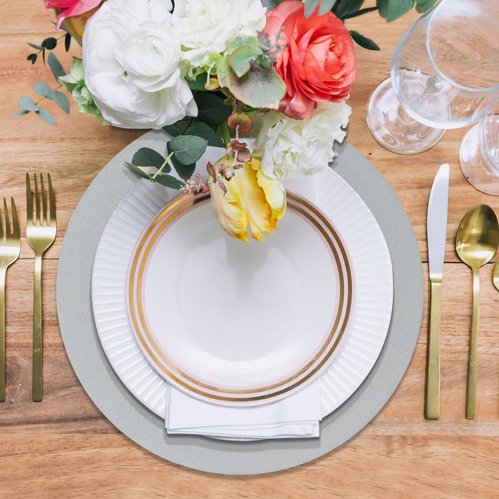 Silver Charger Plates Set of 6, 13" Plate Charger for Dinner Plates