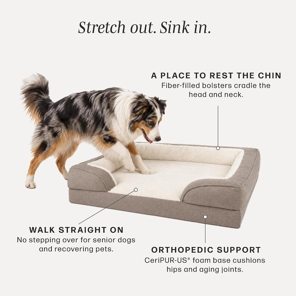 Daybed Orthopedic Sofa Dog Bed, Washable Cover, Jumbo+, Toast