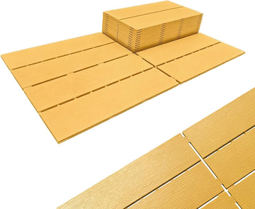 Plastic Interlocking Deck Tiles 24"x13"(6-Pack) Outdoor Patio Flooring, Waterproof All-Weather Decking for Balcony