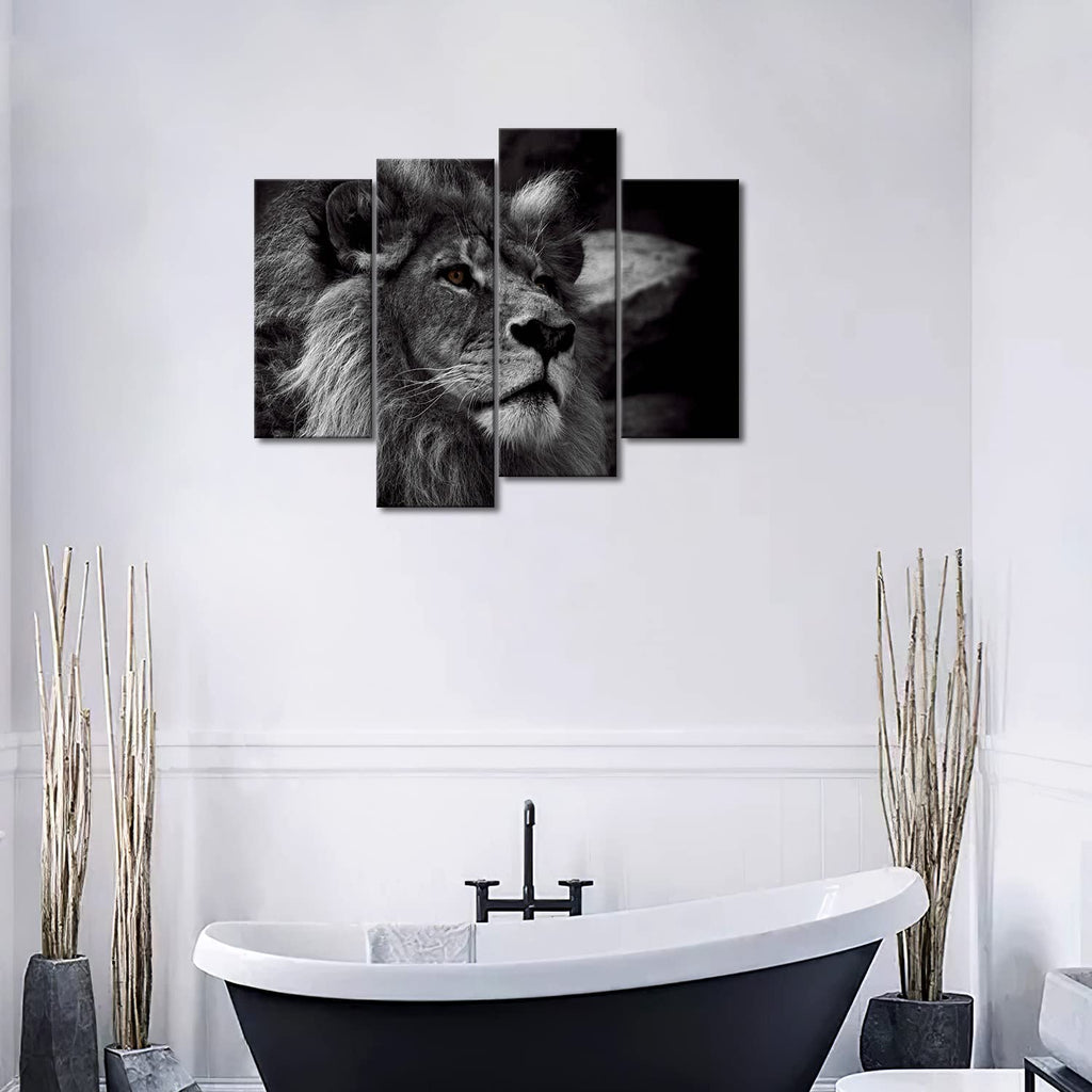 Black and White Lion Head Portrait Wall Art Painting Pictures Print On Canvas Animal The Picture Modern Decoration