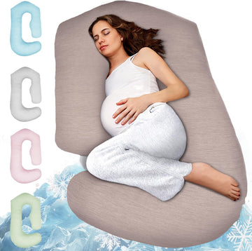 Pregnancy Pillows for Sleeping - 57-Inch Maternity Pillow for Pregnant Women with Removable Washable Cover - Support