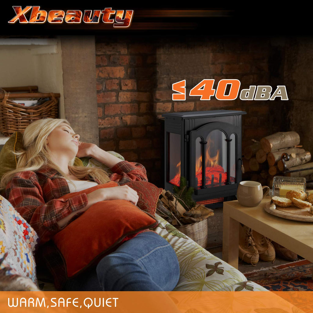 Indoor 22.8" Electric Fireplace Stove, 5100 Btu Freestanding Heater