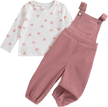 Toddler Baby Girl Clothes Fall Winter Overall Jumpsuit Set