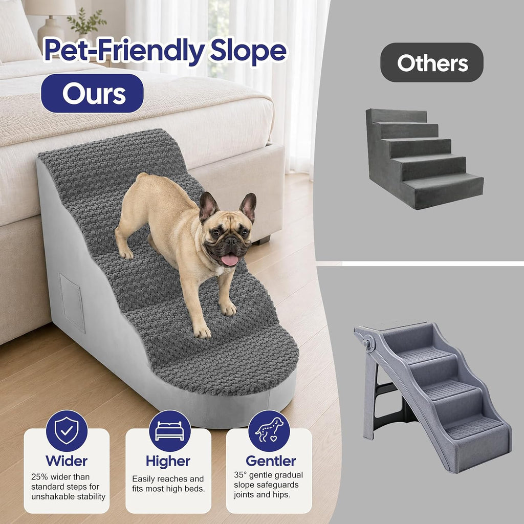 Dog Stairs for Large Dogs, Extra Wide 20" Dog Ramp for Bed