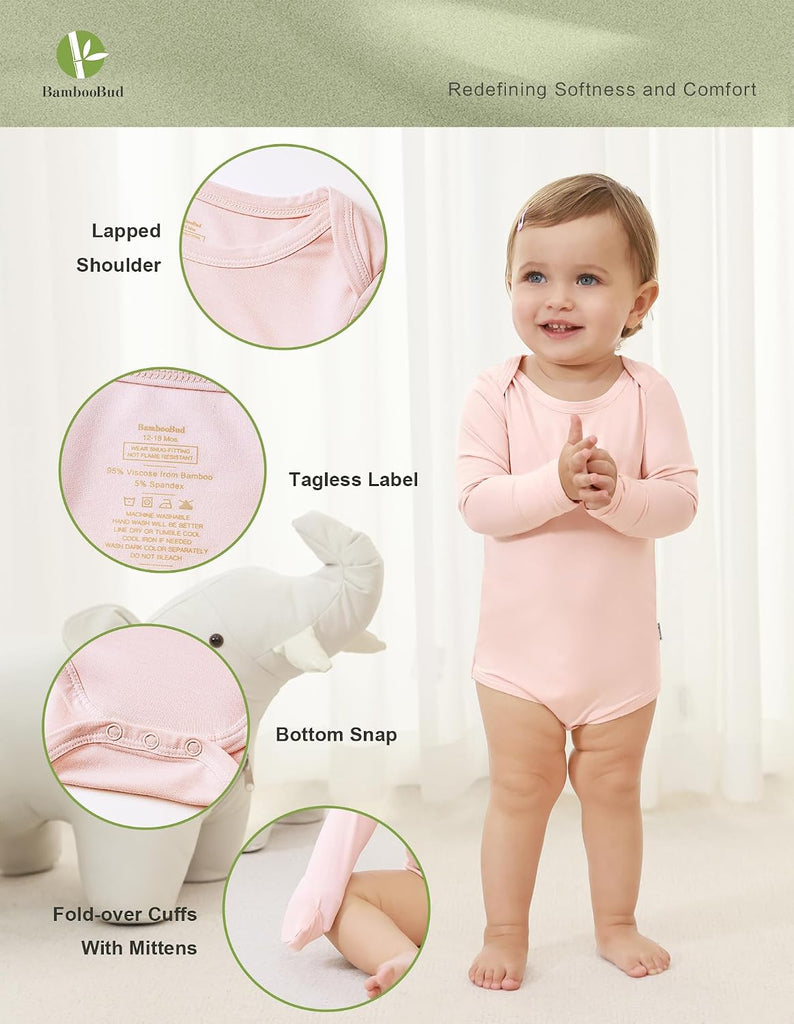Baby Bamboo Viscose Long Sleeve Bodysuits Unisex Bodysuit