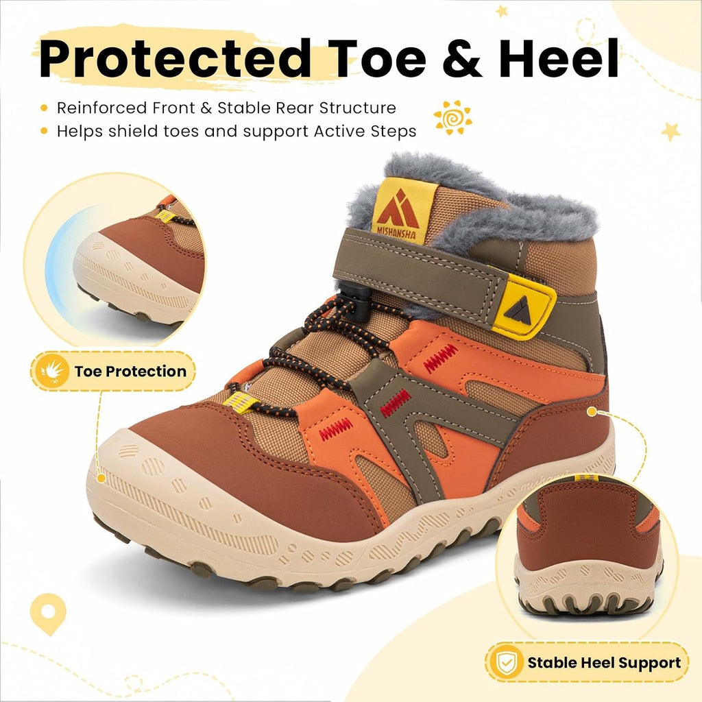 Kids Hiking Boots Boys Girls Winter Snow Boots for Cold Weather