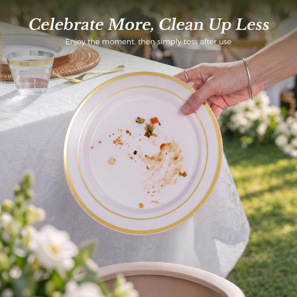 Gold Dinnerware Set for 100 Guests
