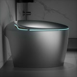 Grey Smart Toilet with Bidet Built In, Luxury Elongated Electric Toilet with Heated Seat&Foot Sensor