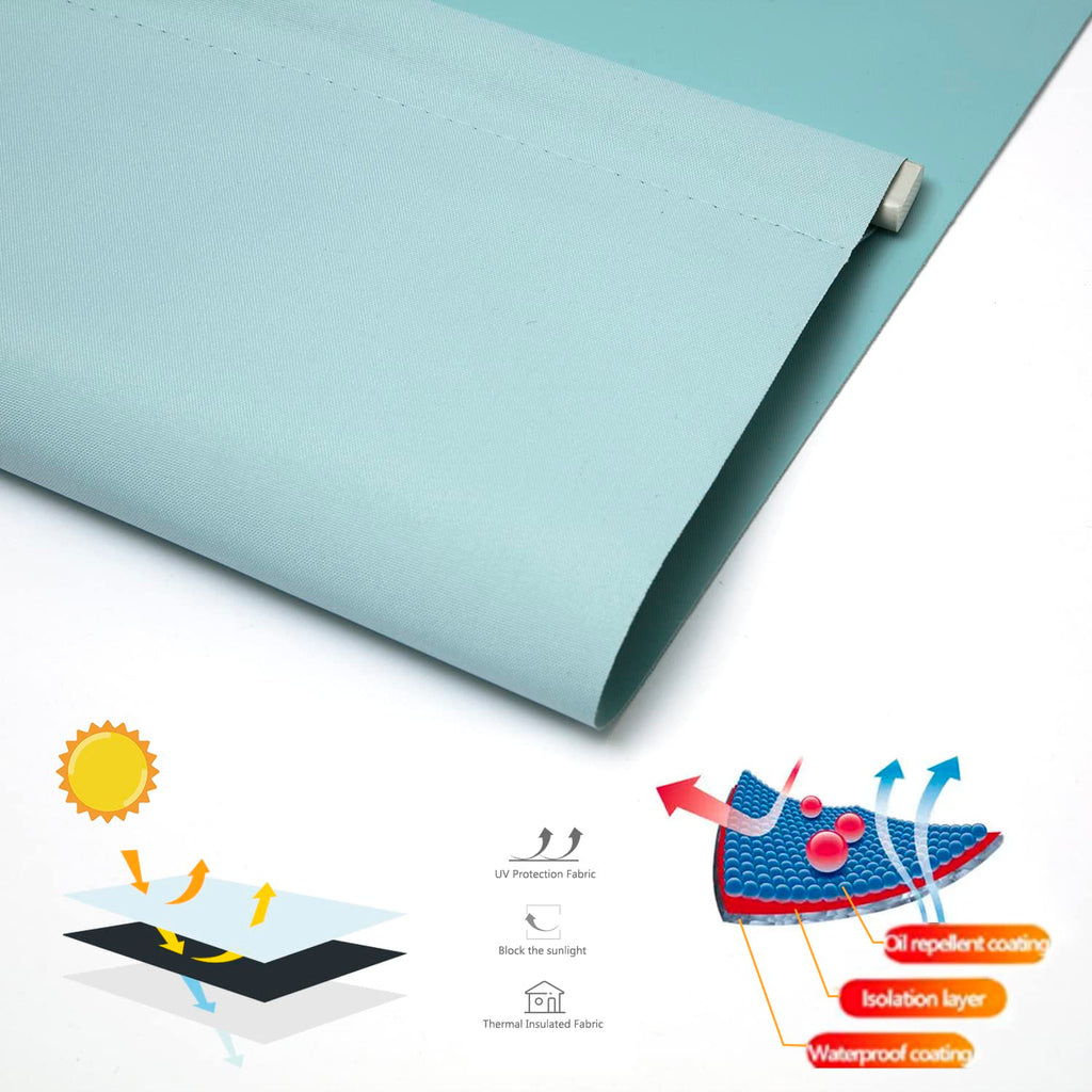 Blackout Roller Shades for Window Duck Egg Blue