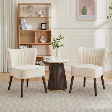 Modern Living Room Chair Set of 2, Mid-Century Accent Chair, Soft Velvet Upholstered Chair with Adjustable Feet