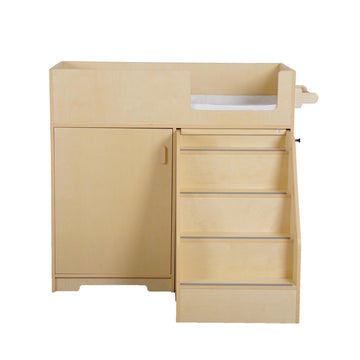 Changing Table with Stairs, Wooden Diaper Dresser