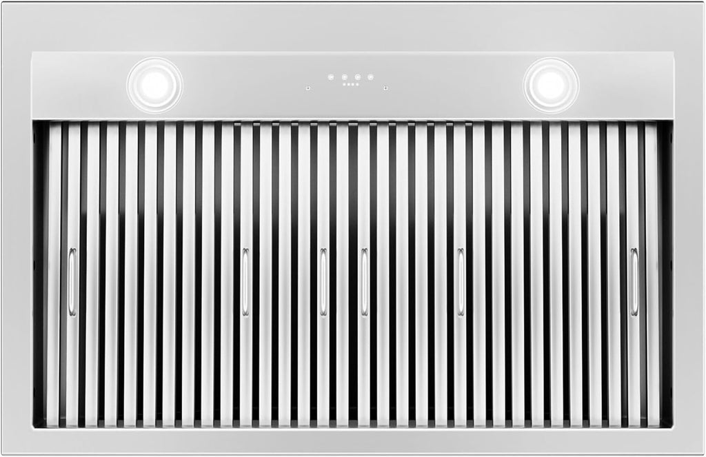 36 Inch Stainless Steel Range Hood Insert 610 CFM 4 Speed LED Lights Dishwasher-Safe Baffle Filters