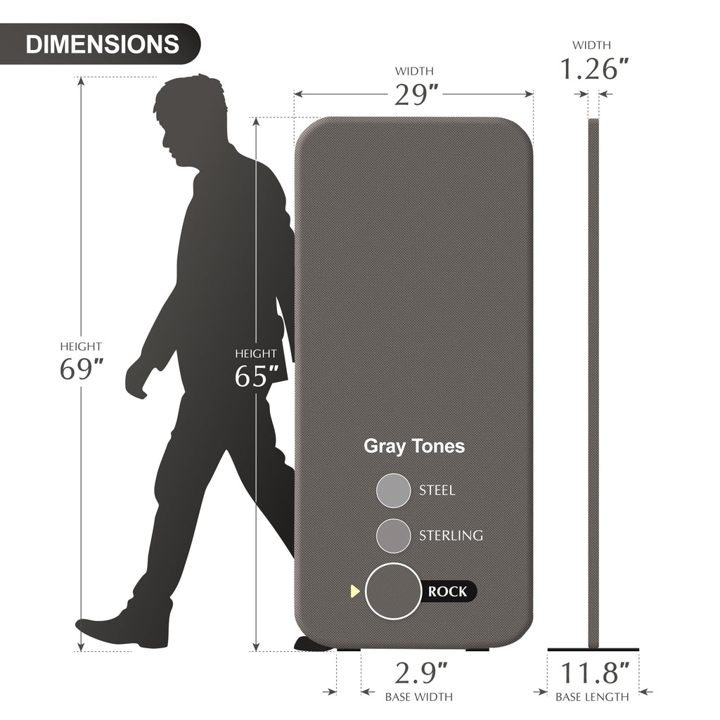 Standing Room Divider, Portable Separation Panel for 29"x65", Rock