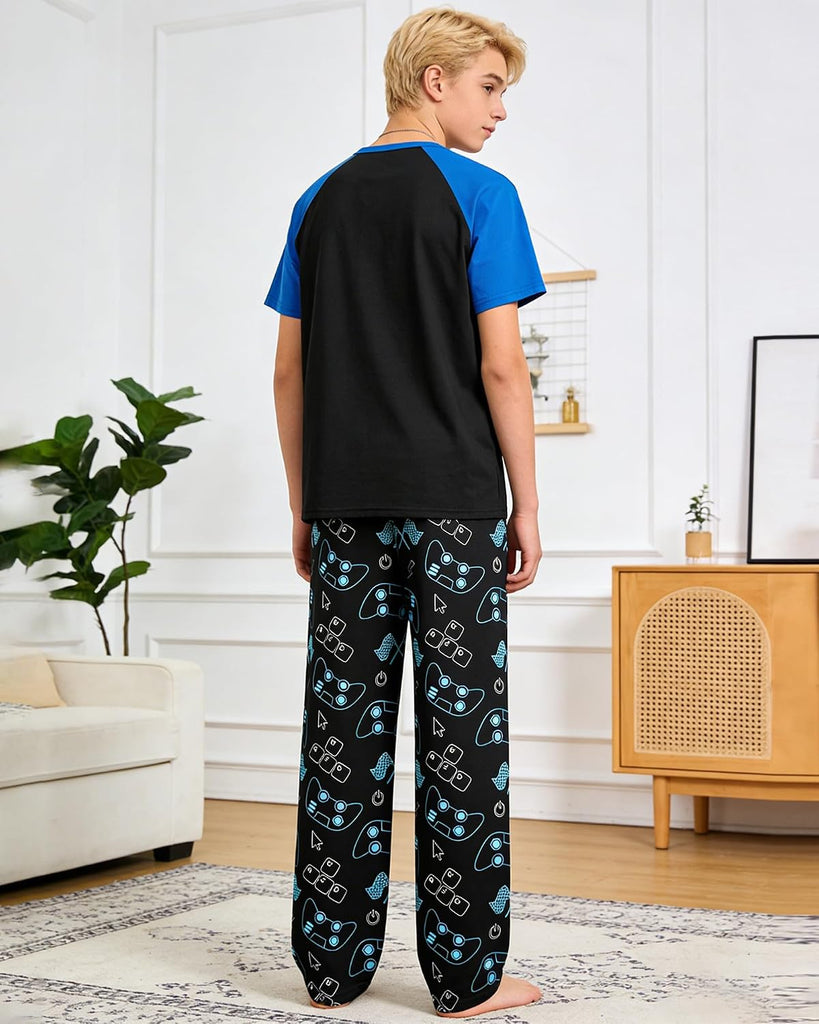 Boys Pajamas Little Big Boys Pajamas Short Sleeves and Pants 2 Pieces Summer Pjs Set Kids Boy Sleepwear