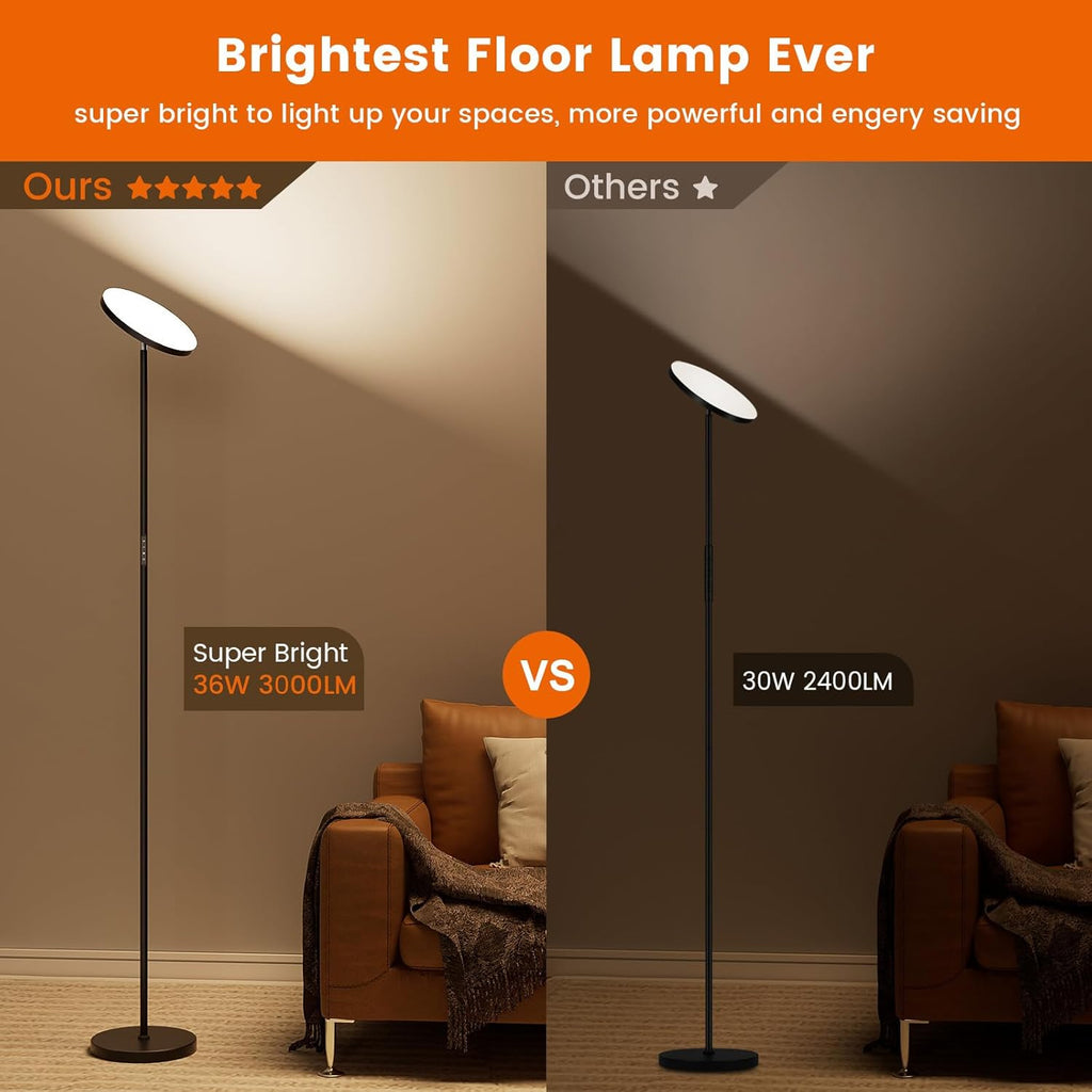 Torchiere Floor Lamps, Super Bright Floor Lamps, Dimmable 2700K-6500K LED Sky Standing Lamp