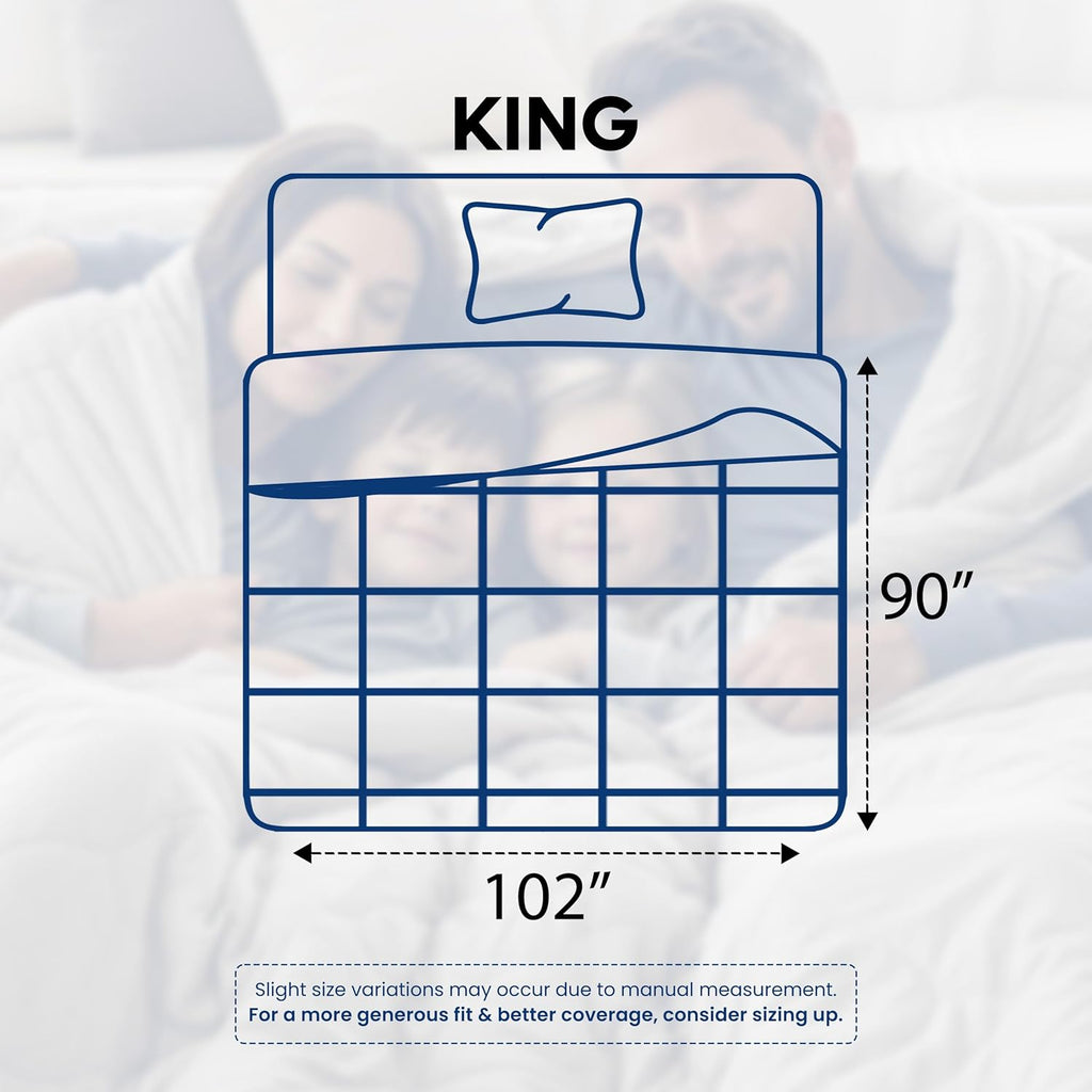 Comforters King, All Season Duvet Insert, Down Alternative Box Stitched Bed Comforter with Corner Tabs