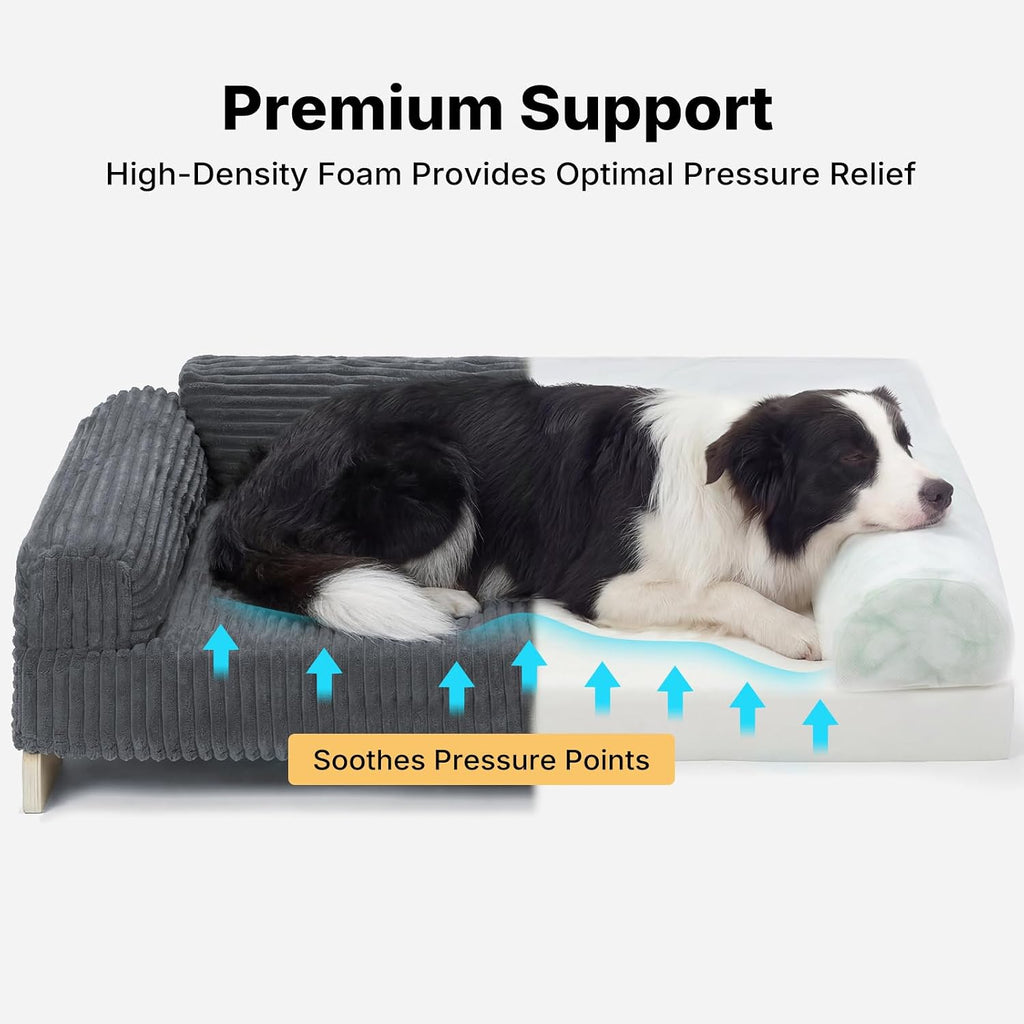 Elevated Dog Bed Indoor, Wood Furniture Style Dog Couch Sofa