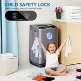 Portable Washing Machine, 7.7LBS Full-Automatic, 10 Wash Cycles, Stainless Steel Drum, Quiet Compact Washer for