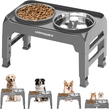 Raised Dog Bowls 4 Height Adjustable Elevated Bowl Stand