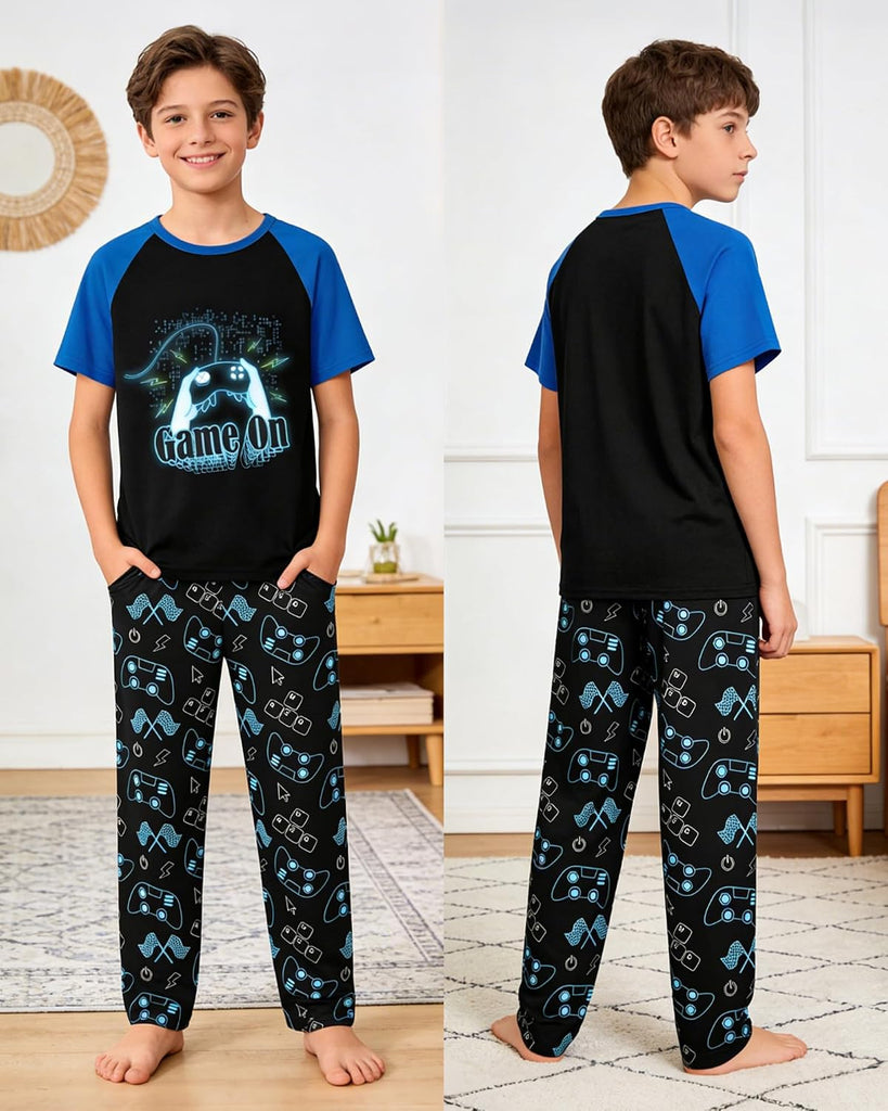 Boys Pajamas Little Big Boys Short Sleeves and Pants Pajamas Piece Pjs Set Kids Sleepwear