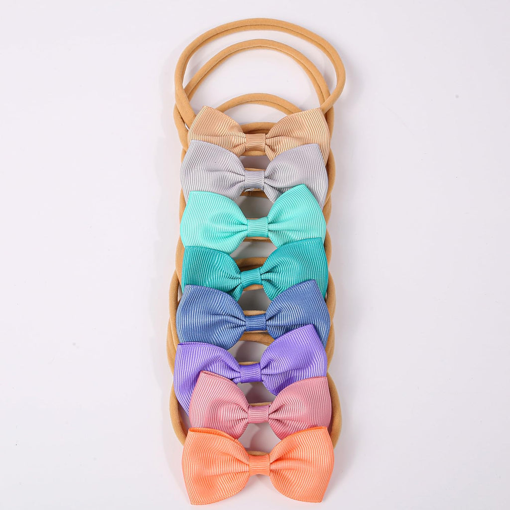 34pcs Baby Girls Headbands with Hair Bows,Solid Ribbon Bow for Infants